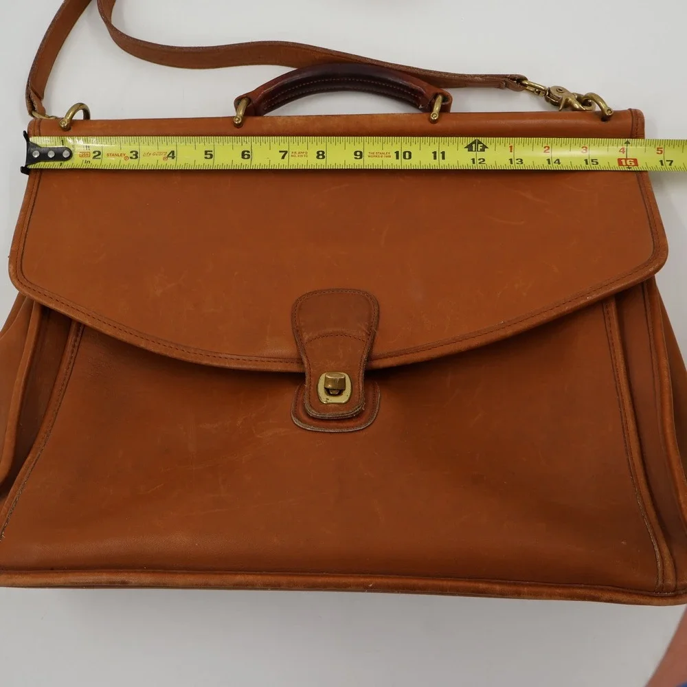 Coach Beekman Briefcase Mens Large British Tan Vintage Leather Bag 5266 USA